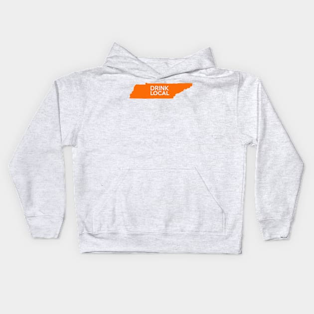 Tennessee Drink Local TN Orange Kids Hoodie by mindofstate